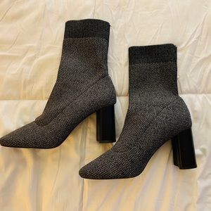 NEW Zara Silver Sock Booties Size EU40/US9